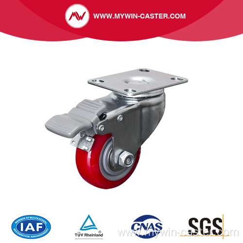 Light 2.5 Inch 80Kg Plate Brake TPU Caster